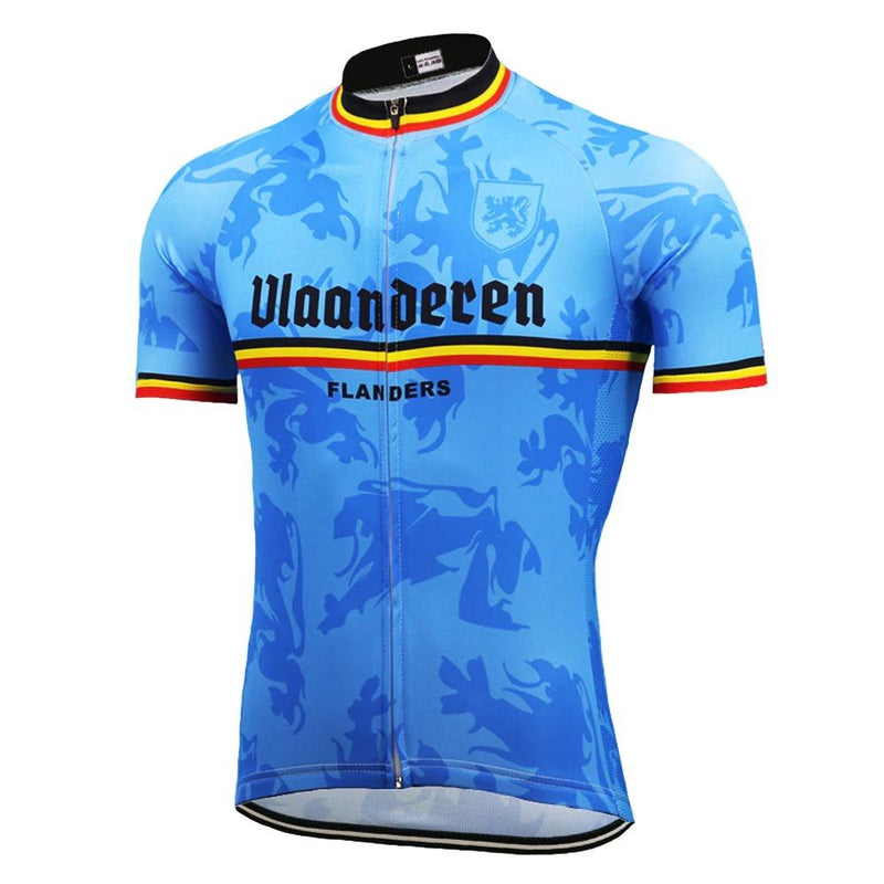 top-cycling-wear S / Blue Vlaanderen Flanders Men's Cycling Jersey