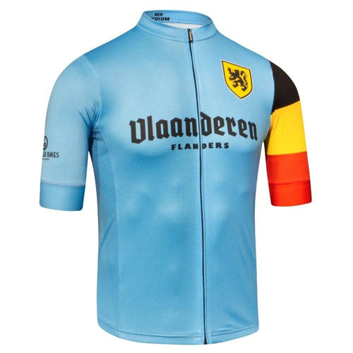 top-cycling-wear S / Blue Vlaanderen Flanders Retro Cycling Jersey