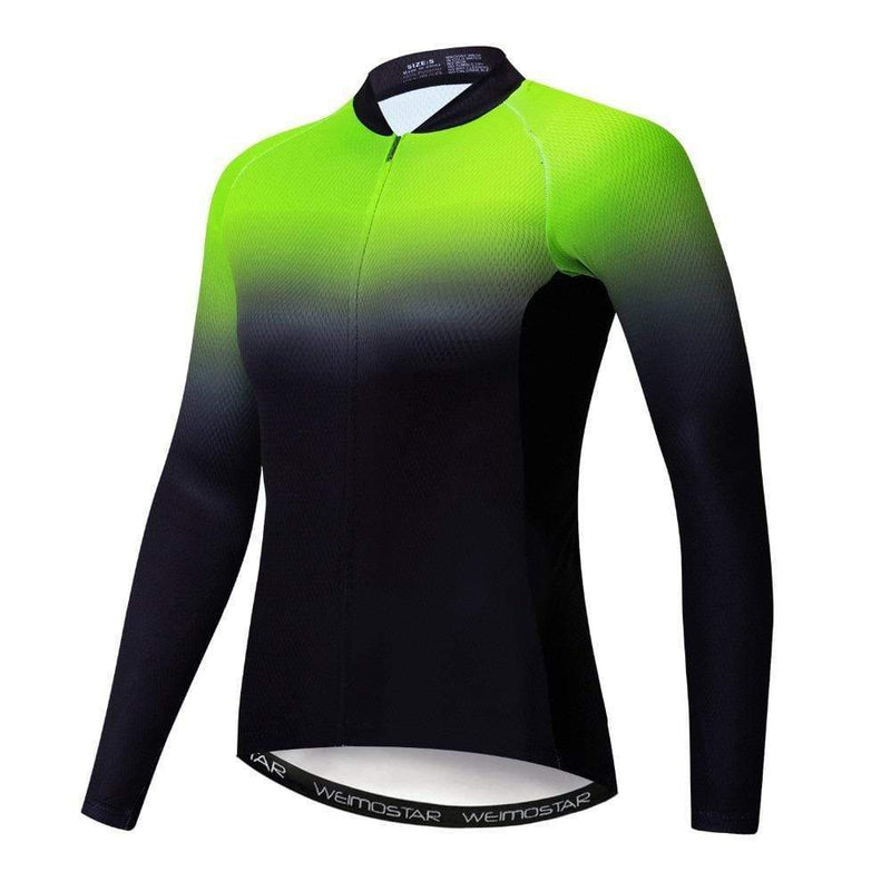 Montella Cycling Women's Green Gradient Long Sleeve Cycling Jersey