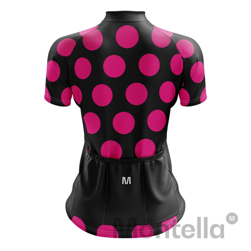 Montella Cycling Cycling Jersey Women's Pink Dots Cycling Jersey