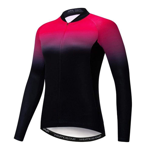Montella Cycling Women's Pink Gradient Long Sleeve Cycling Jersey