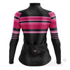 Montella Cycling Women's Pink Striped Long Sleeve Cycling Jersey