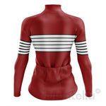 Montella Cycling Women's Red Striped Long Sleeve Cycling Jersey