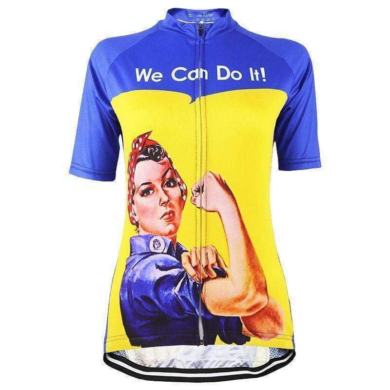 Montella Cycling Cycling Jersey Blue / XXS Women's Retro Rosie the Riveter Cycling Jersey