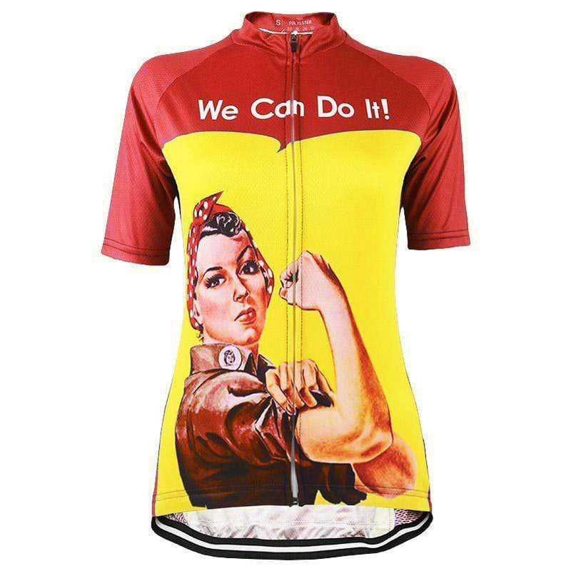 Montella Cycling Cycling Jersey Red / XXS Women's Retro Rosie the Riveter Cycling Jersey