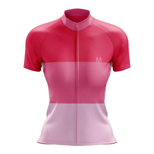 Montella Cycling Women's Striped Pink Cycling Jersey