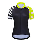 Montella Cycling XS / Black & Yellow Women's Stripes & Dots Short Sleeve Cycling Jersey